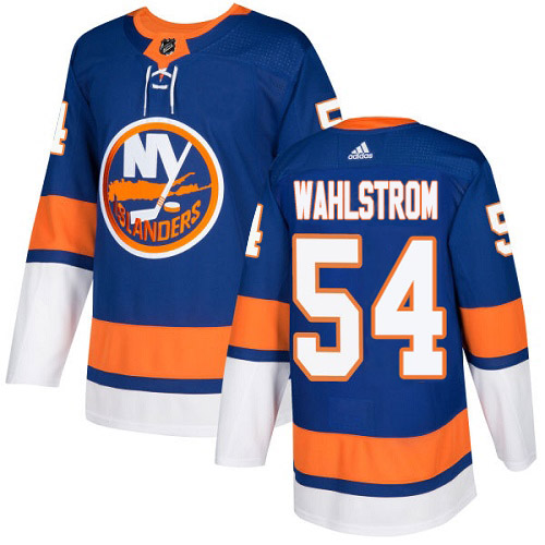 Adidas Islanders #54 Oliver Wahlstrom Royal Blue Home Authentic Stitched Youth NHL Jersey